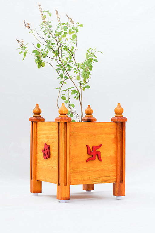 tulsi plant pot Tulsi Planter Large Vrindavan with Diya Tray – My Eden